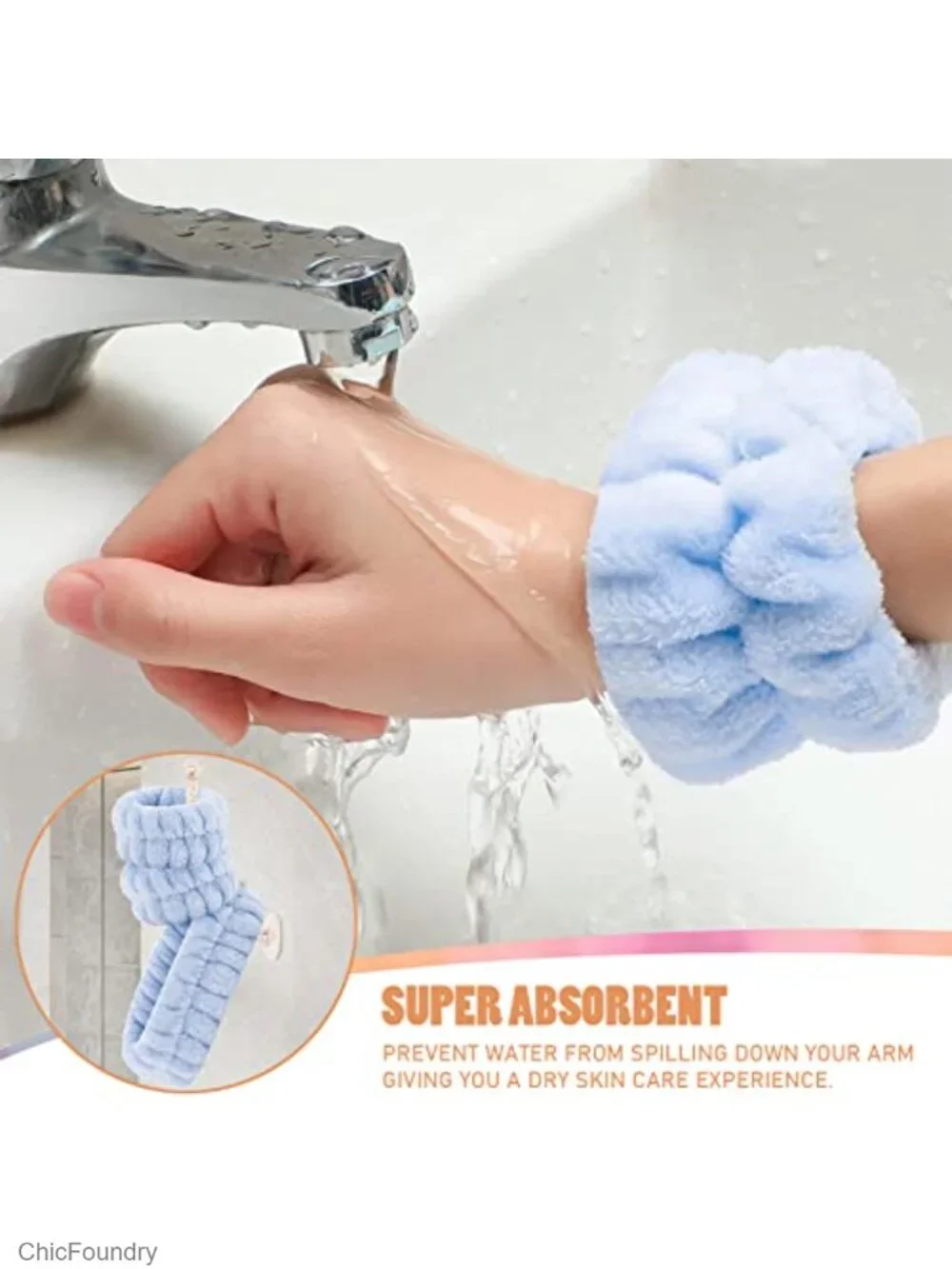 Microfiber Spa Headband Set with Wristbands for Washing Face Makeup